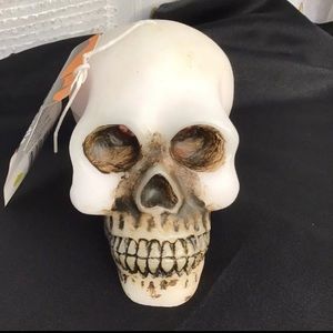 White Bleeding Skull Halloween Decor Candle NEW! Scary Spooky Decor
